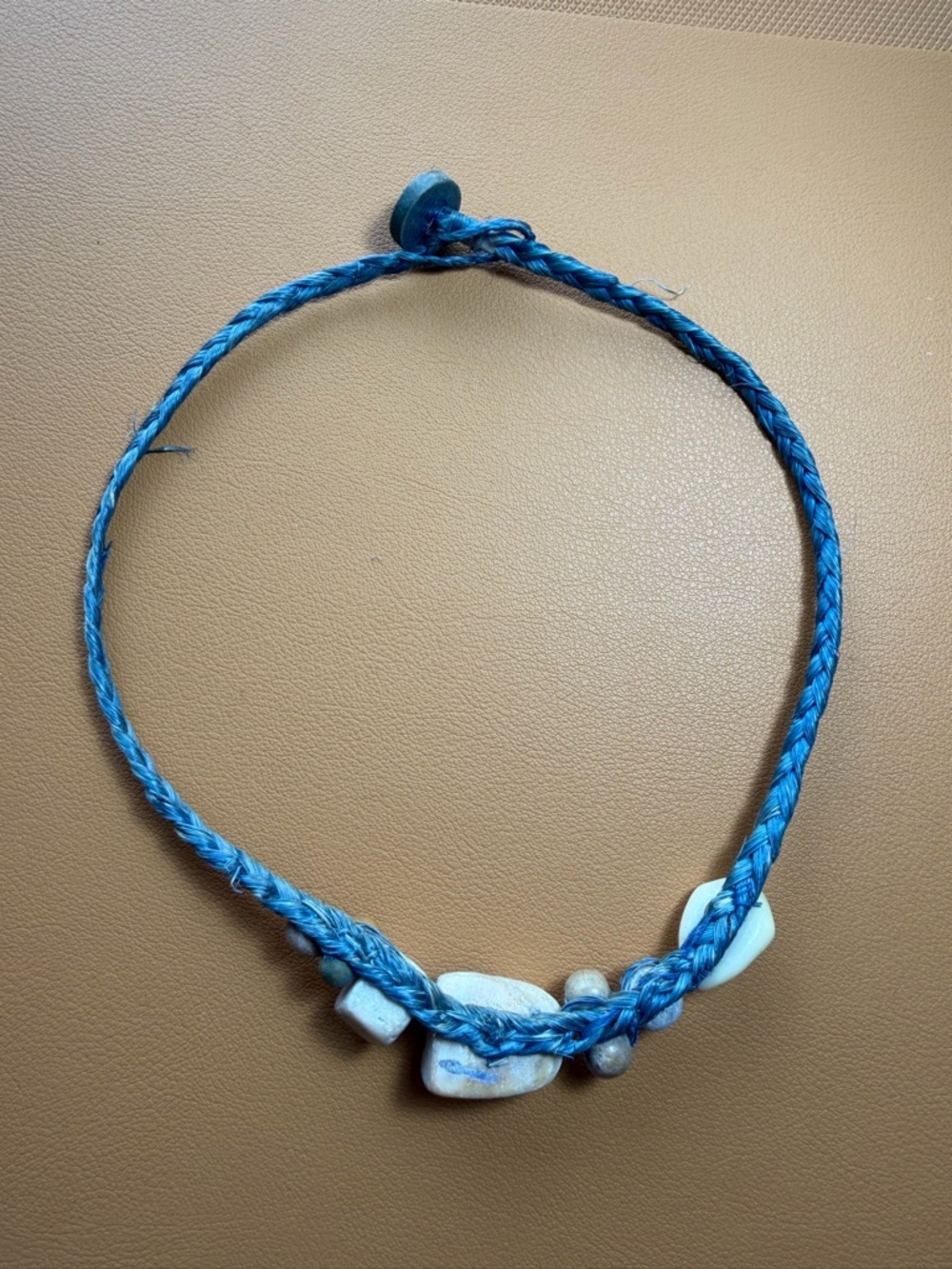 Artisan Bohemian Blue Stone Shell Necklace - Picture 15 of 16